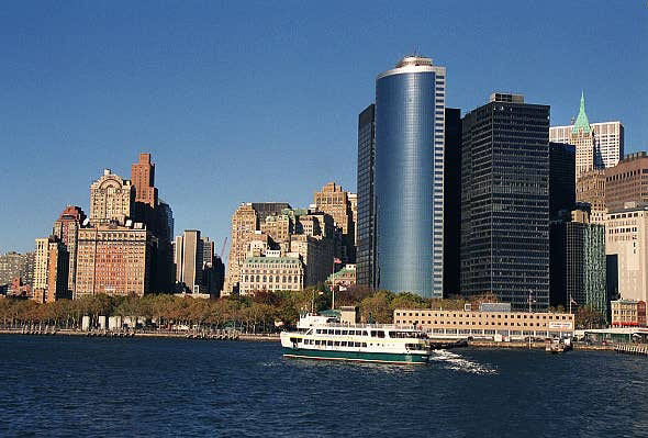 Battery Park and the southern tip of Manhattan