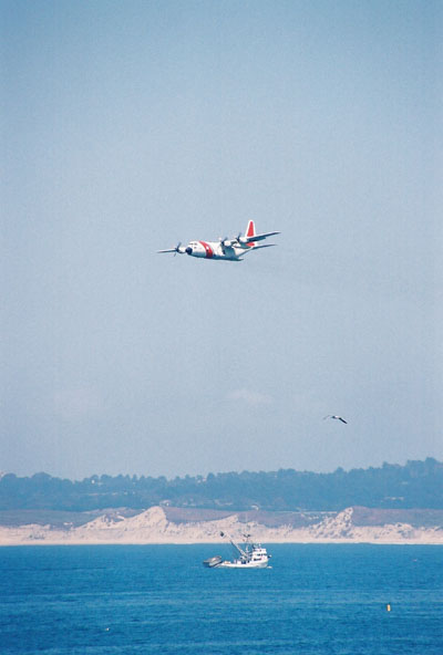 Coast Guard C130 over Monterery Bay