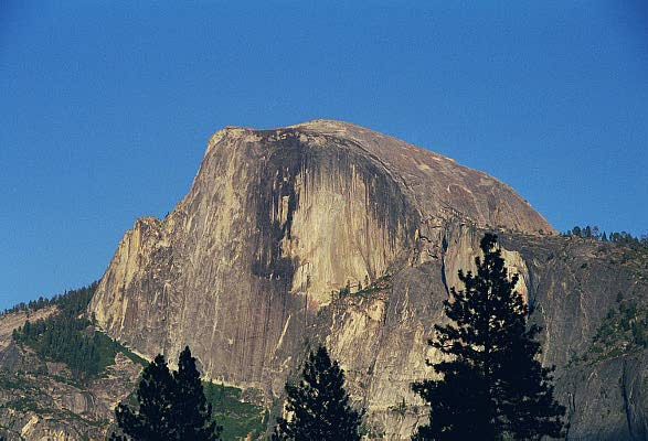 A closer Half Dome rising 4800 ft above the valley floor