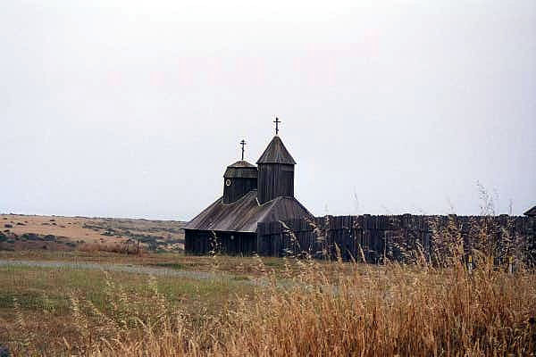Fort Ross, California, established in 1812 at the farthest outpost of the Russian Empire