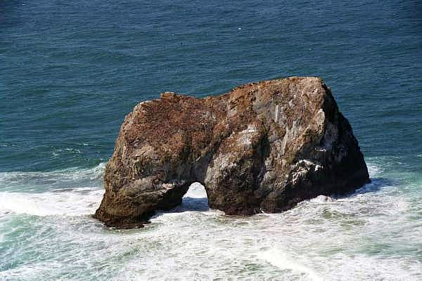 Offshore rock with an arch, north Mendocino coast