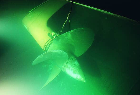 One of the Queen Mary's propellers