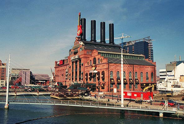 The Power Plant now houses a Barnes & Noble and Hard Rock Cafe, among others