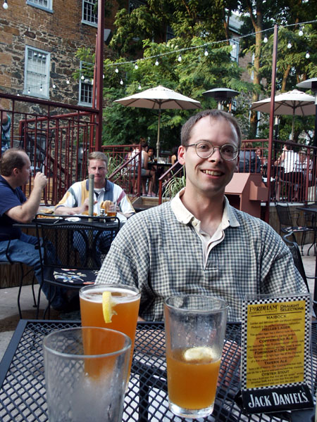 Roy enjoying a wheat beer at the Rams Head, Savage Mill
