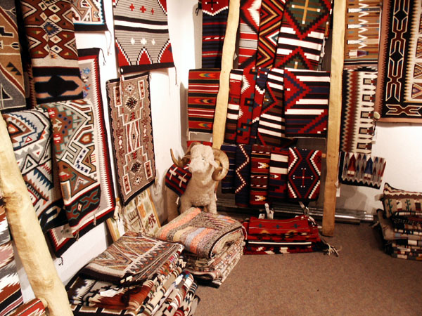 Navajo rugs in a gift shop, Cameron, Arizona