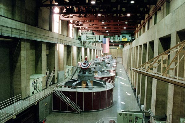Inside the generator house, Hoover Dam