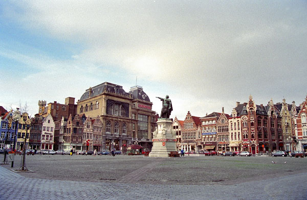 Friday Market, Ghent, with statue of Jacob van Artevelde