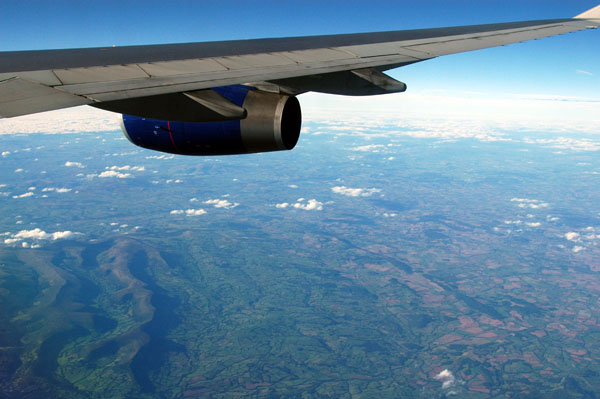 British Airways 747-400 over Wales