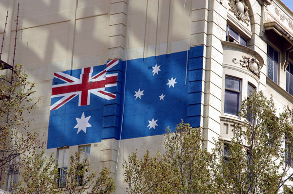 Australian flag on Little Bourke Street
