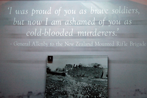 General Allenby to his NZ troops after the Massacre at Surafend (Palestine) 1918