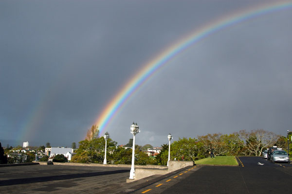 Double rainbow over the Auckland Domain