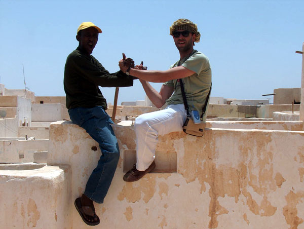 Solomon and Mourisio at up on Shibam Hadramout mood houses