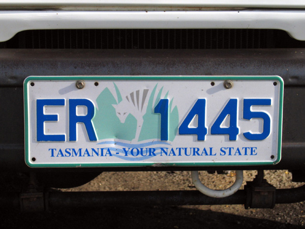 Tasman license plate spotted on mainland Australia