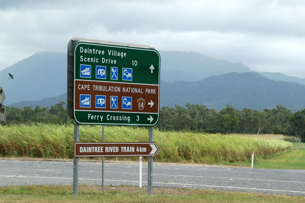Turnoff for the Daintree River Ferry