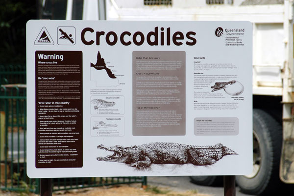 Crocodile information sign