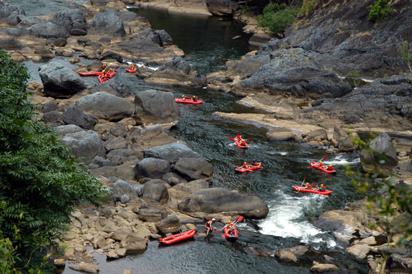 Kayaking on the Barron River below Barron Falls