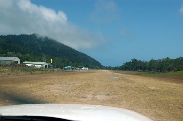 Take off on the grass strip, Whitsunday Airport