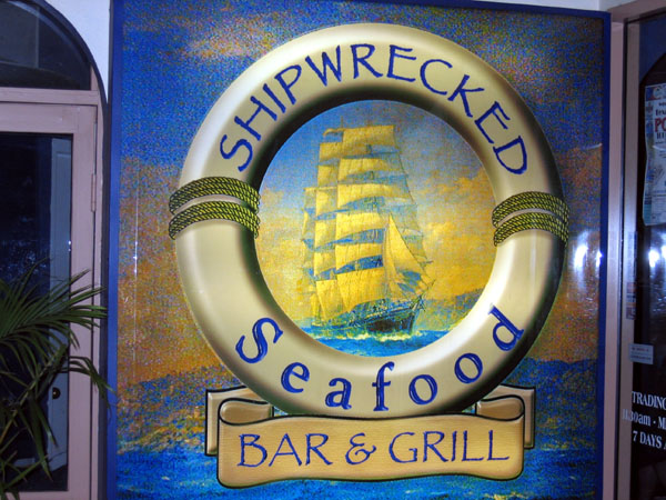 An appropriate restaurant for the night at Airlie Beach
