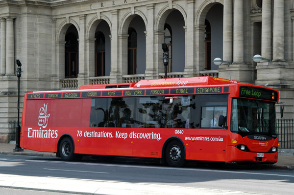 Emirates logo bus in Brisbane