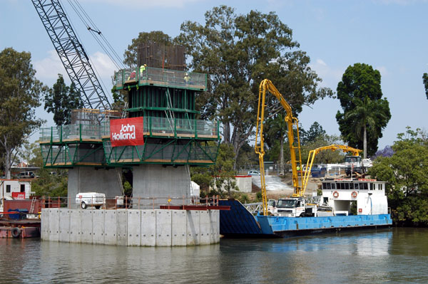 The beginning of construction, Eleanor Schonell Bridge, Brisbane