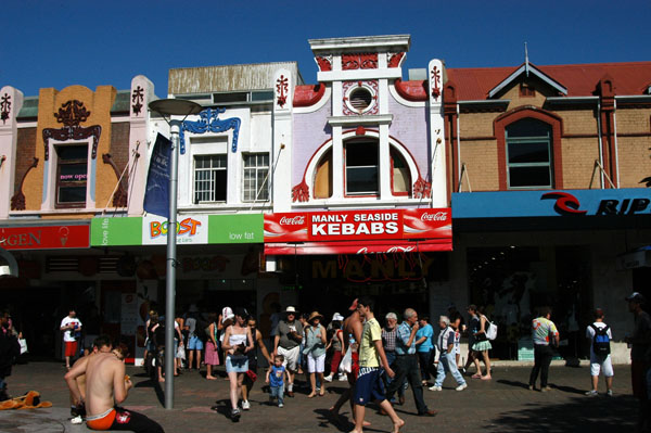 The beach end of the Corso, Manly's main pedestrian zone