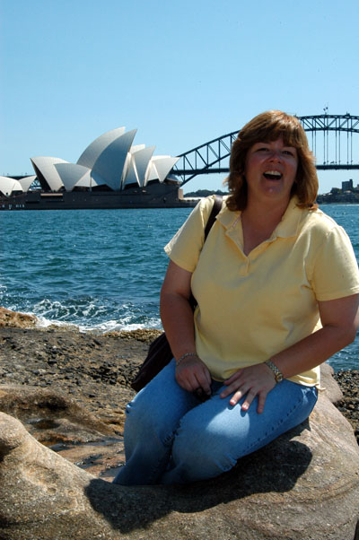 Deb at Mrs Macquarie's Point