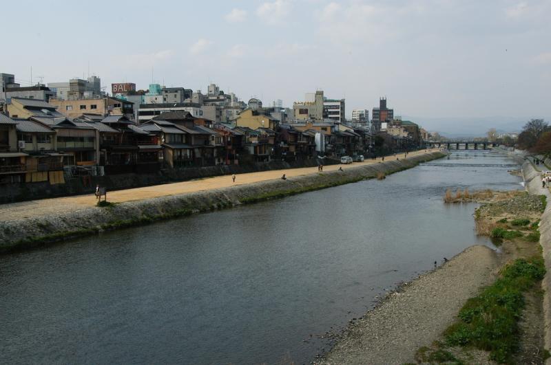 The Kamo-Gawa River separates central Kyoto from the eastern side of the city