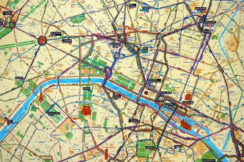 Public transport map of Paris