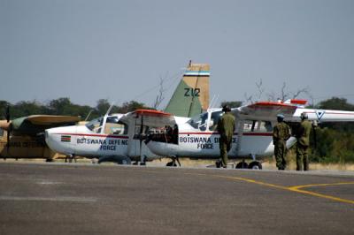 Botswana Defence Force aircraft at Kasane