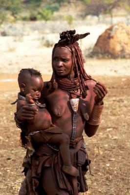 Himba woman and baby