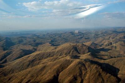 Overflying the mountains between Windhoek and Okahanja