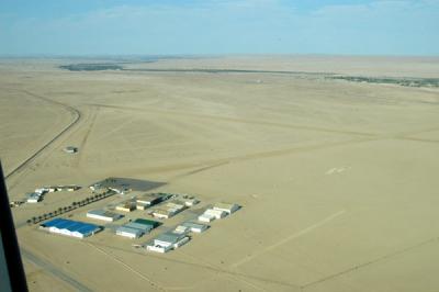 The runways at Swakopmund can be difficult to distinguish from the desert