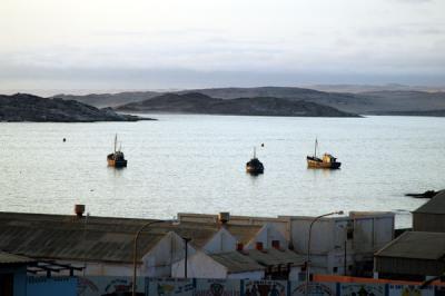 View of Lüderitz Harbor from the guesthouse