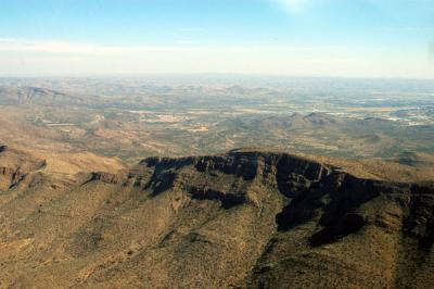 Windhoek lies just over that ridge
