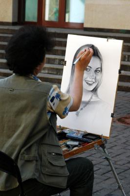 Artist on Arbat ulitsa