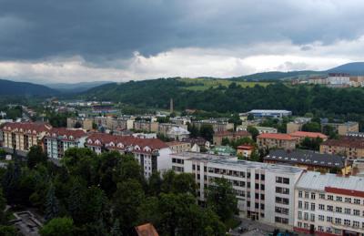 View NW from Basilica Tower of new town Bardajov