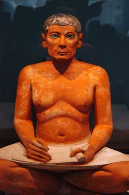 Seated Scribe (4th or 5th Dynasty) 2600-2350 BC found at Saqqara