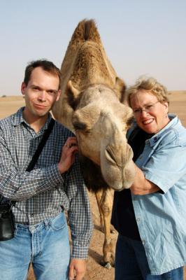 Mom and Roy with a camel