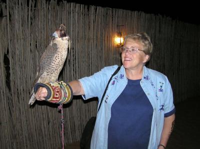 Mom's turn with the falcon