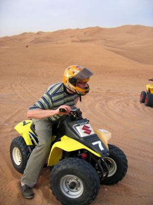 Jan tries out the quad bike