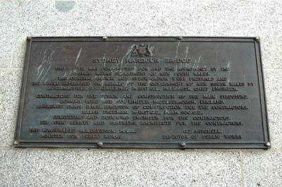 Sydney Harbour Bridge plaque