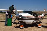 Refueling from a barrel in Gobabis, Namibia