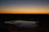 Dusk over the waterhole at Halali ends day 2