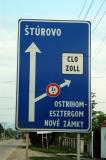 The turnoff from Slovakia to the Danube Bridge at Esztergom