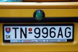 Slovak license plate from Trenčn