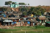 Shanty town next to Bombay Airport