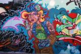 Artwork along the wall at Bondi Beach