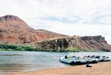 Rafts preparing for a Grand Canyon run