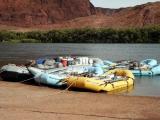 Rafts preparing for a Grand Canyon expedition, Lees Ferry