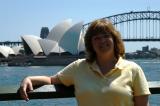 Debbie at Mrs. Macquaries Point with the Sydney Opera House